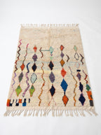 Diamond Cascade Beni Ourain rug full view at an angle on white studio background