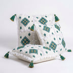 Emerald and Gold Moroccan pillow cover, detail photo 2