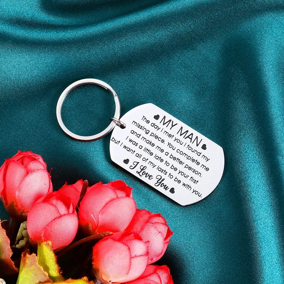 My Man Metal Keychain