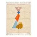 Totem Azilal rug — ivory wool with playful totem motif, flat lay