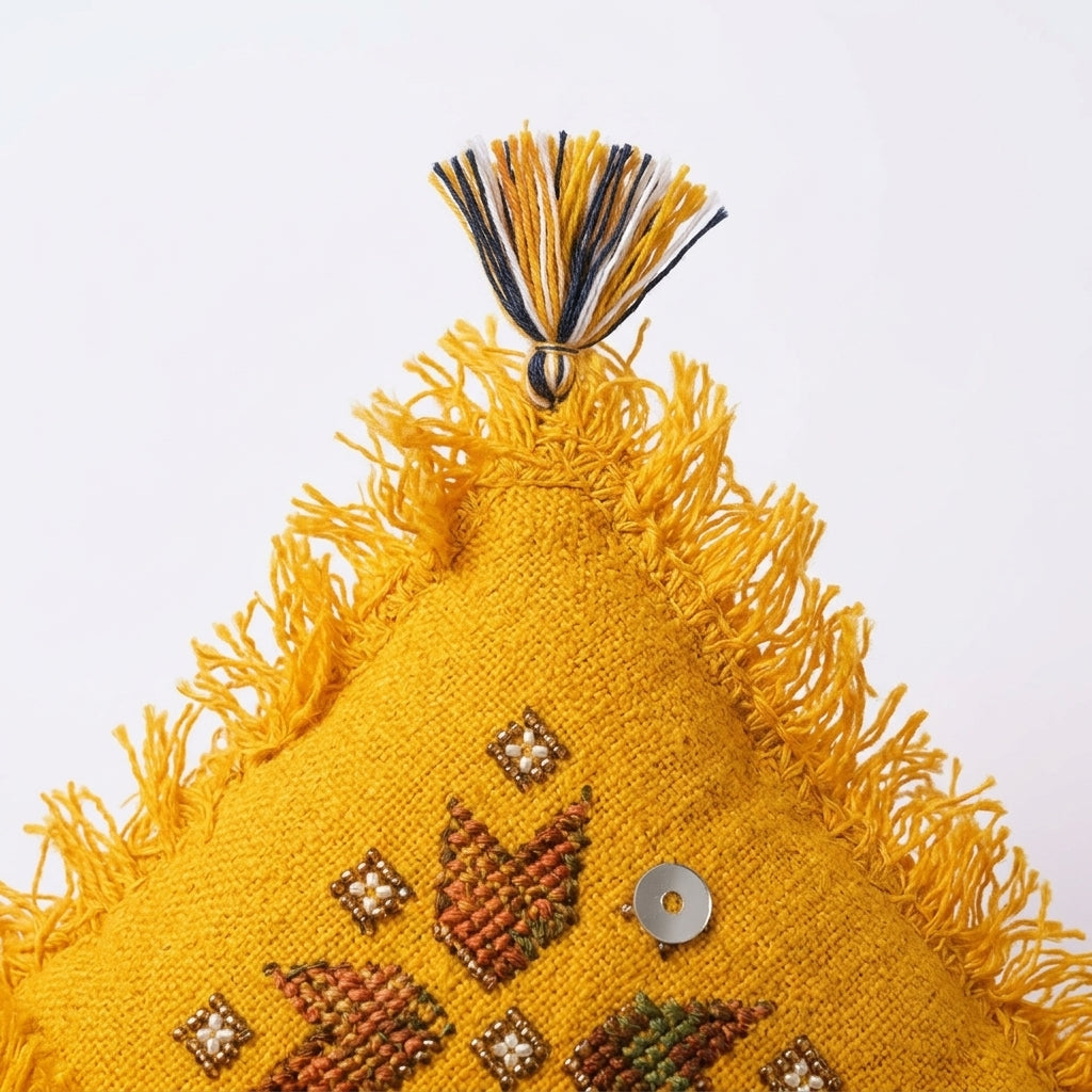Golden Thread Moroccan pillow cover, detail photo 5
