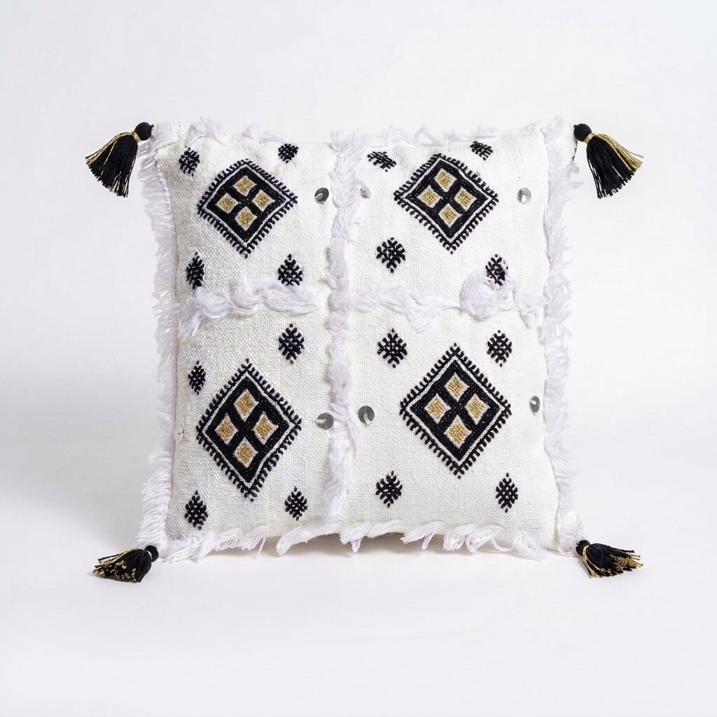 Black and Gold Moroccan pillow cover, detail photo 8