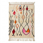 Zigzag Bloom Beni Ourain rug full flat lay view