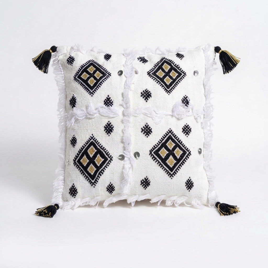Black and Gold Moroccan pillow cover, detail photo 5