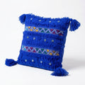 Royal Blue Triangles Moroccan pillow cover 45x45 cm, studio photo
