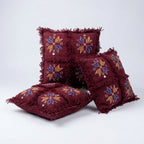 Maroon Star Moroccan pillow cover, detail photo 7