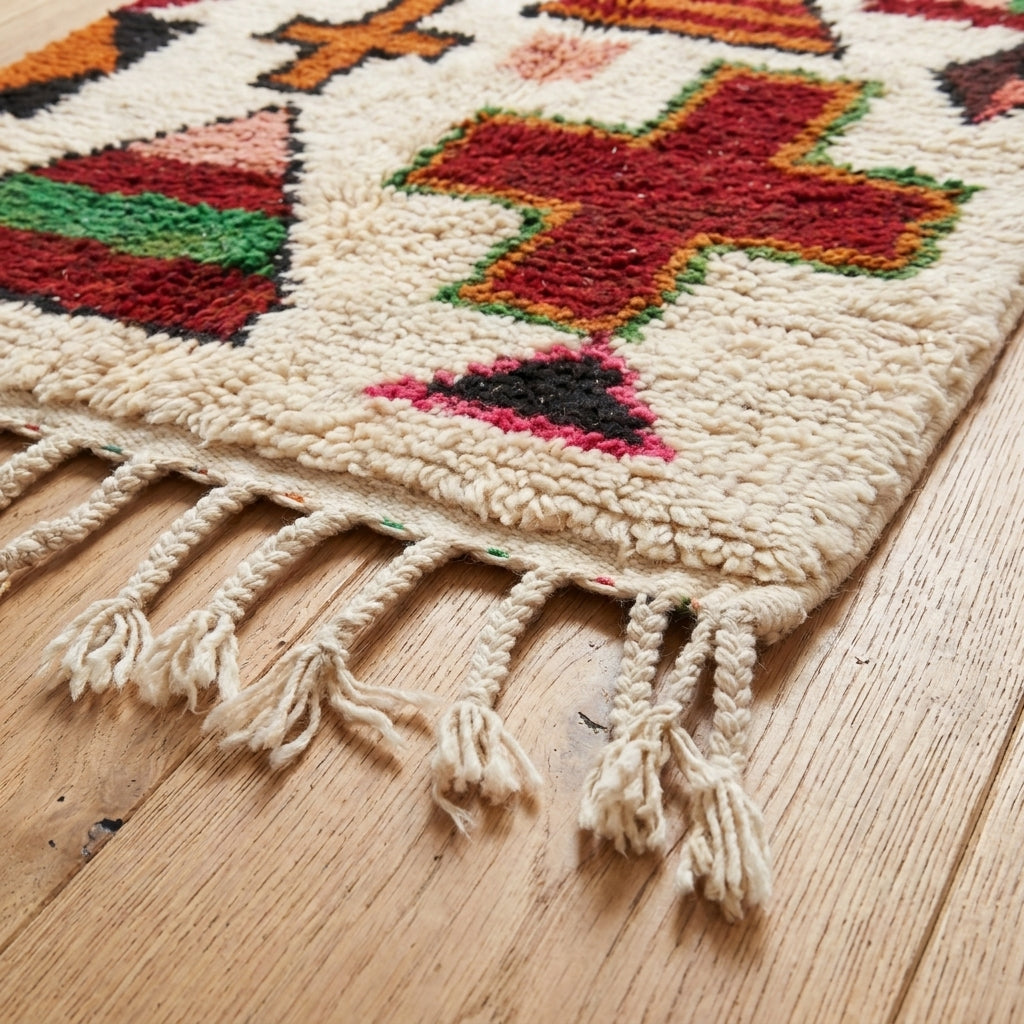 Handwoven Berber runner rug from Morocco perfect for hallways and entryways
