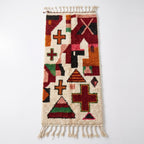 Handwoven Moroccan runner rug Berber kitchen and hallway rug in natural wool