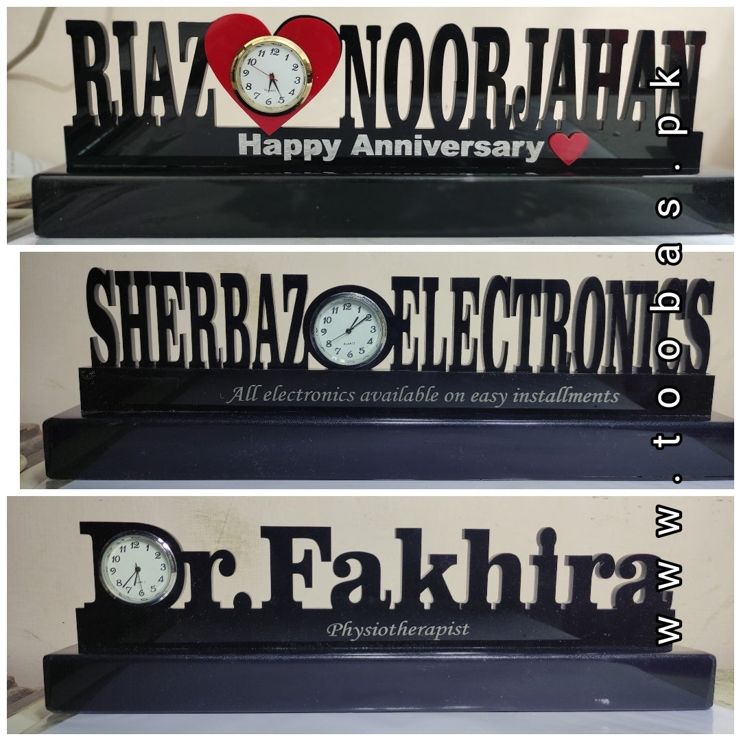 Customized Acrylic Name Clock for office