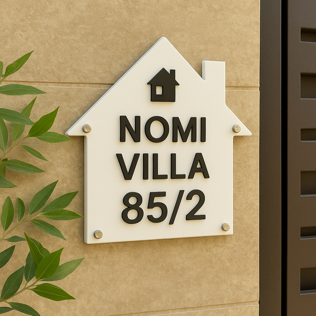 Home-Shaped Villa Number Sign
