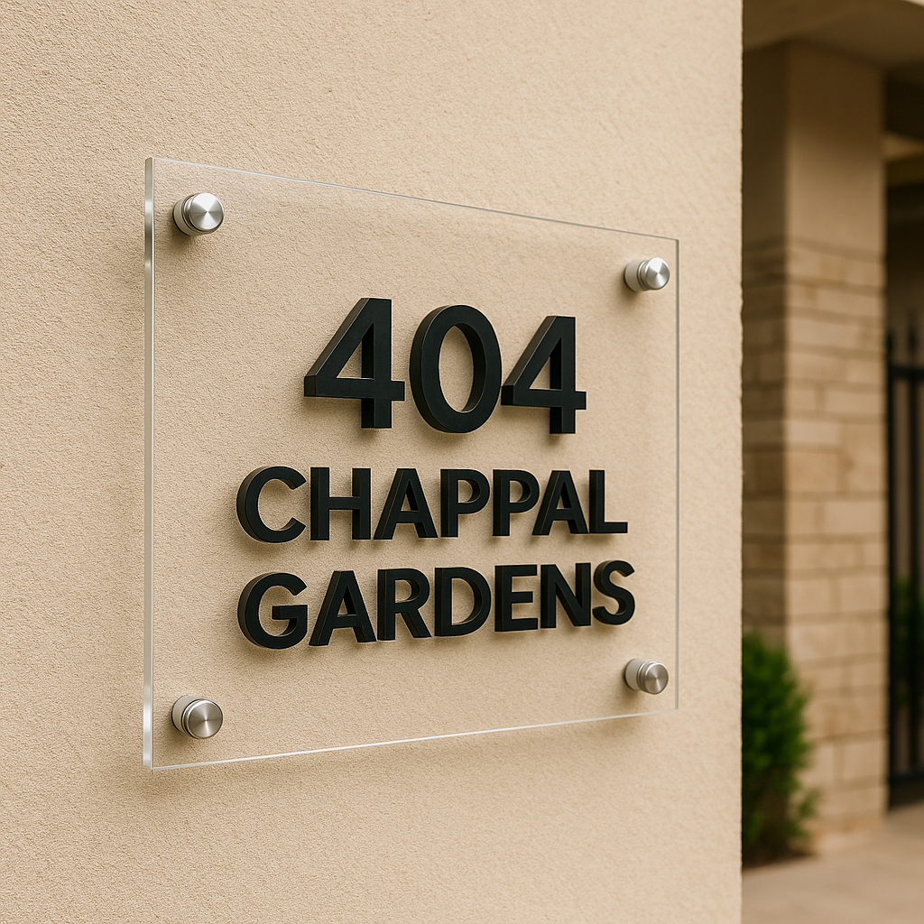 Modern Name Plate for Home, Villa, or Society Entrance