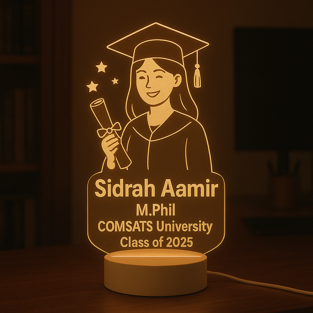 Graduation gift for her - Custom LED glowing lamp