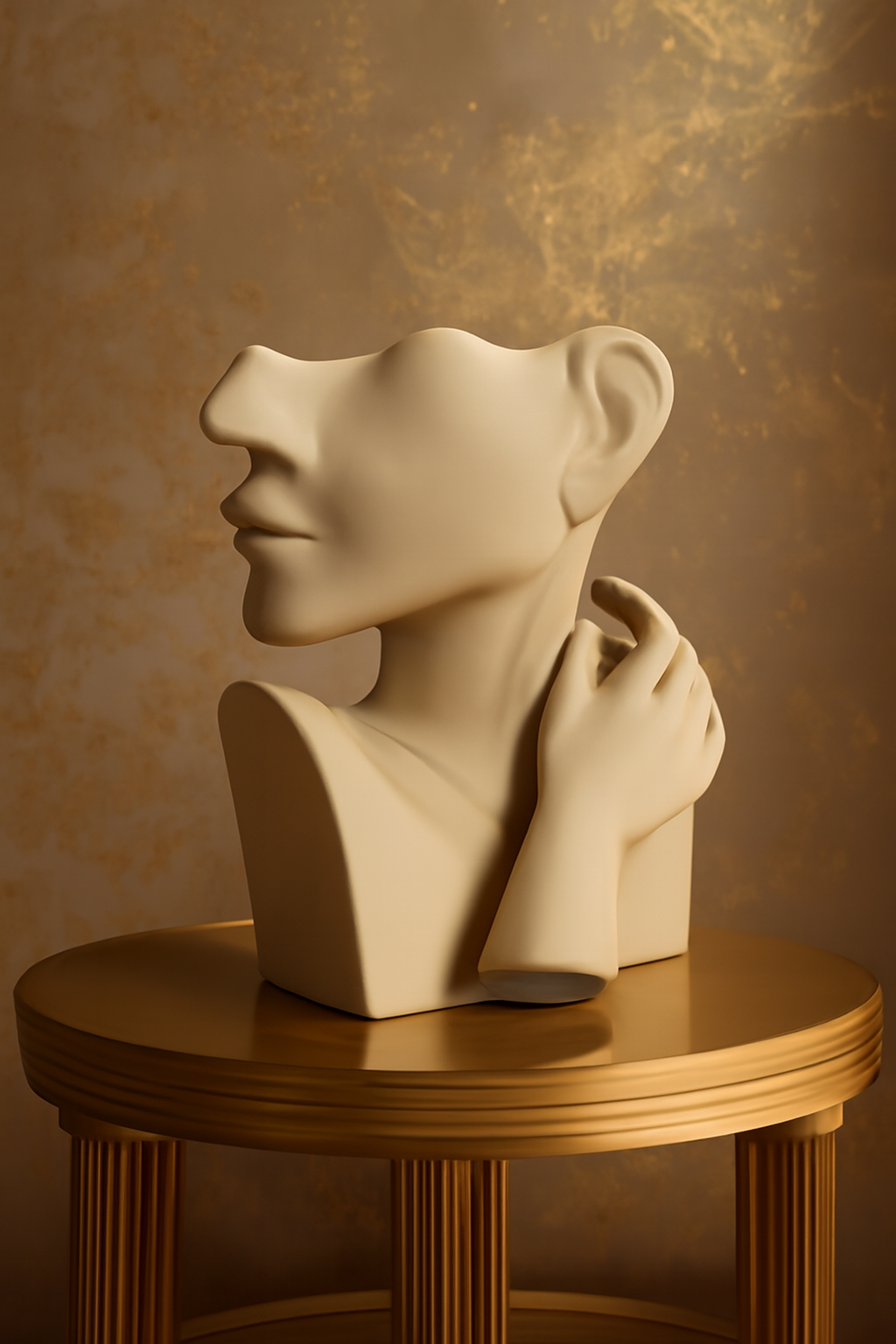 Abstract Face Flower Vase – Modern Art Sculpture