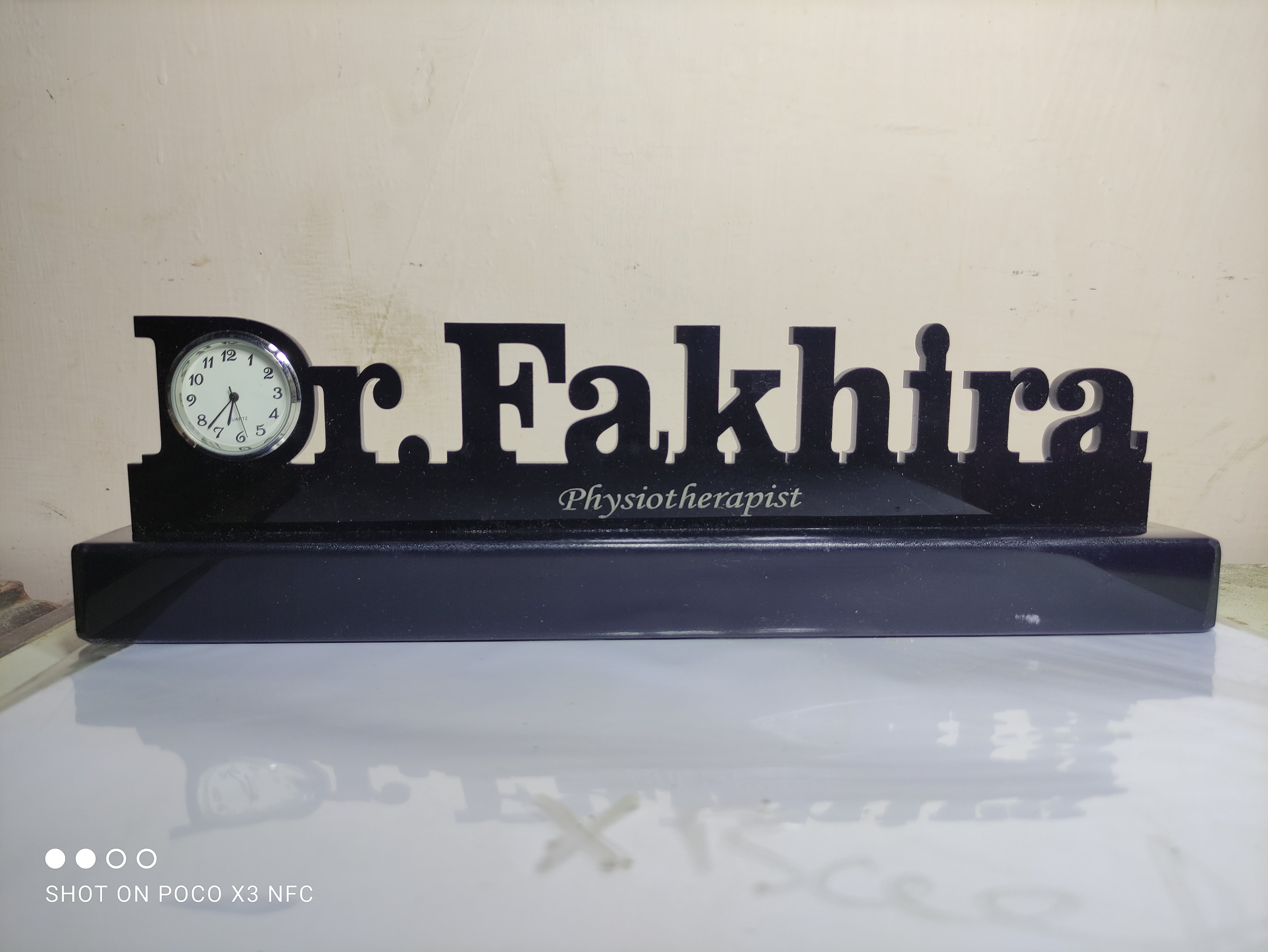 Customized Acrylic Name Clock for office