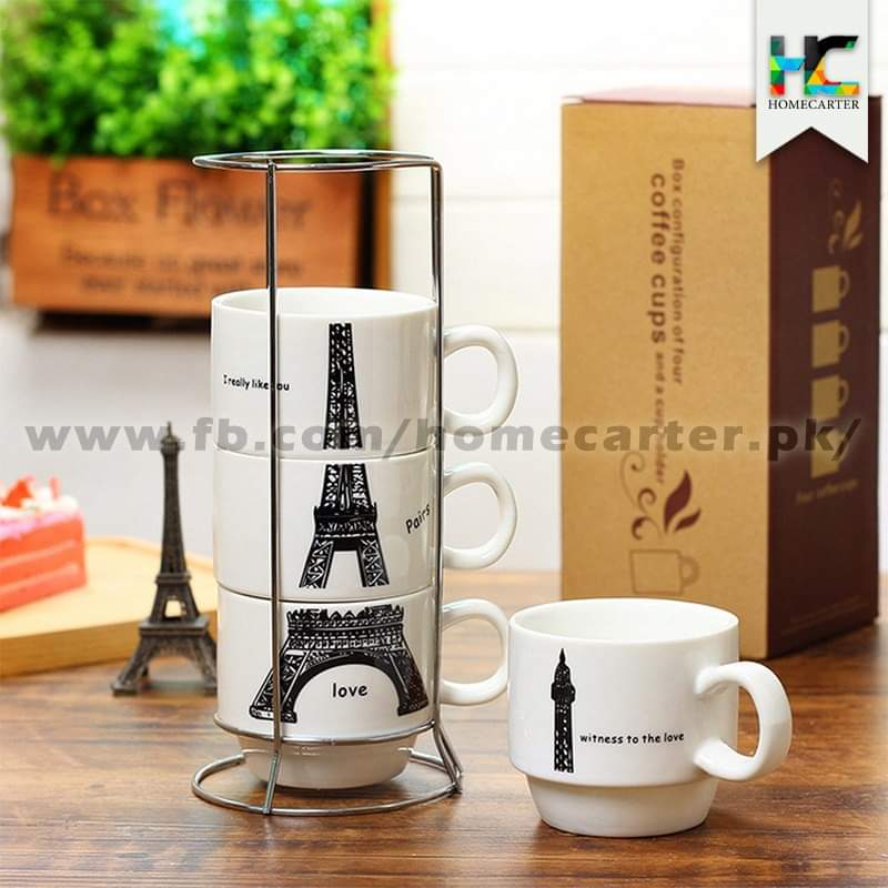 Eiffel Tower Over laying cups