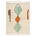 Vintage Azilal rug flat lay handwoven Berber rug with geometric diamond motifs from Morocco