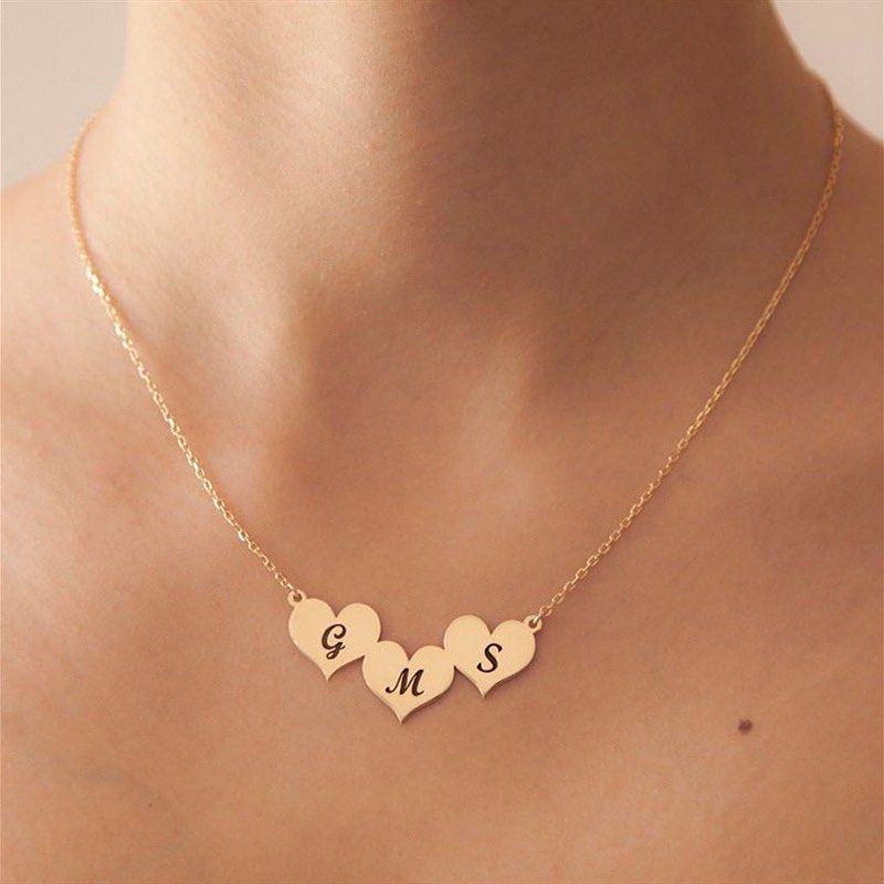 Name initials Engraved Name Necklace