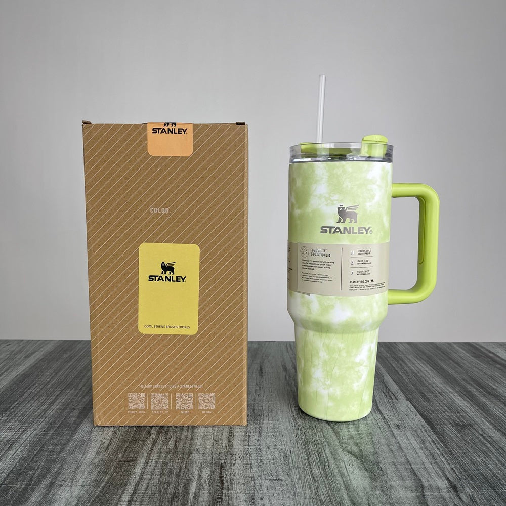 Stanly Quencher H2.0 FlowState Tie-Dye Edition Tumbler | 40 OZ (Lime Green)