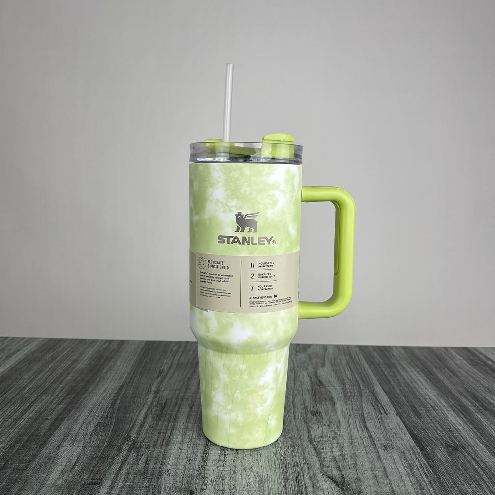 Stanly Quencher H2.0 FlowState Tie-Dye Edition Tumbler | 40 OZ (Lime Green)