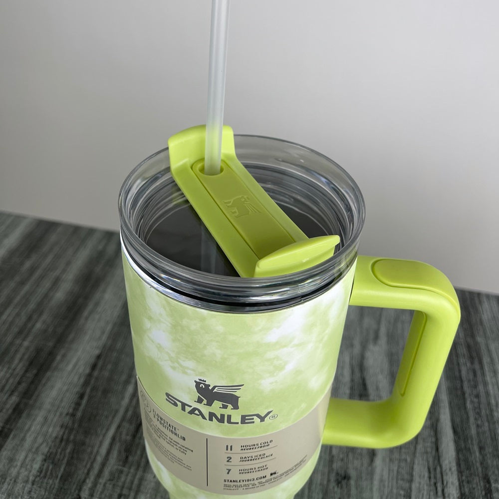 Stanly Quencher H2.0 FlowState Tie-Dye Edition Tumbler | 40 OZ (Lime Green)