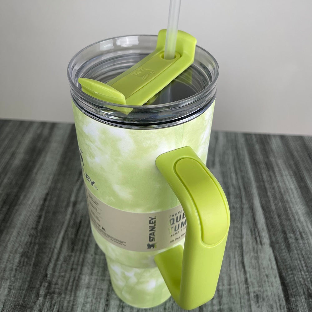 Stanly Quencher H2.0 FlowState Tie-Dye Edition Tumbler | 40 OZ (Lime Green)