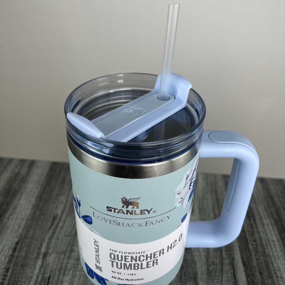 Stanly Quencher H2.0 FlowState Floral Edition Tumbler | 40 OZ (Sky)