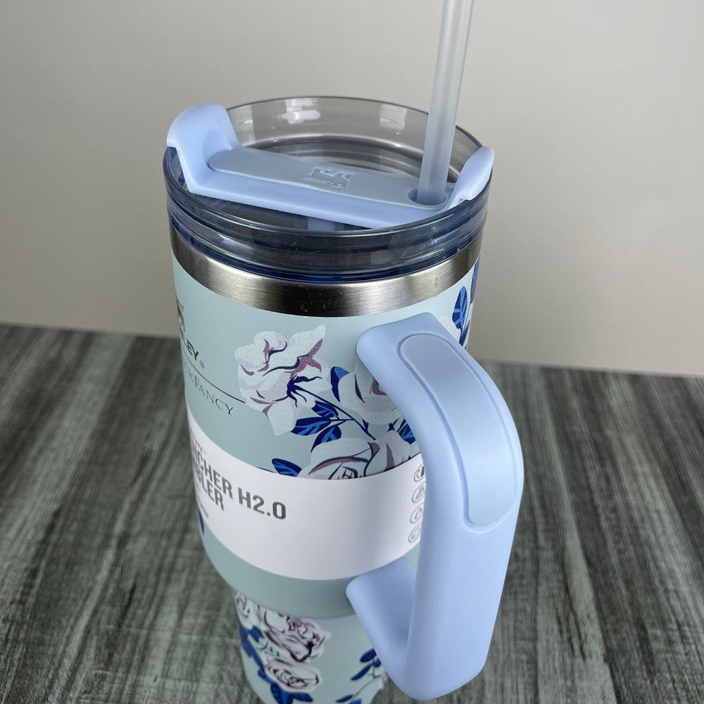Stanly Quencher H2.0 FlowState Floral Edition Tumbler | 40 OZ (Sky)