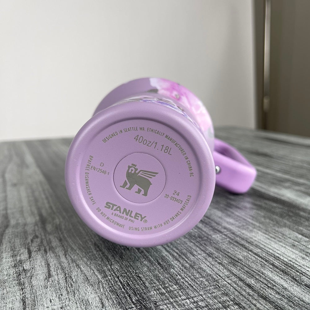 Stanly Quencher H2.0 FlowState Floral Edition Tumbler | 40 OZ (Purple)