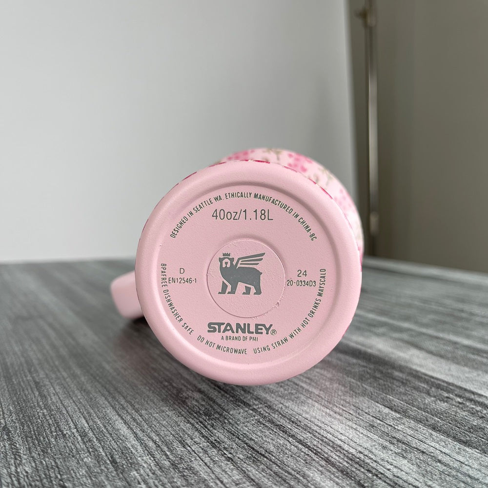 Stanly Quencher H2.0 FlowState Floral Edition Tumbler | 40 OZ (Light Pink)