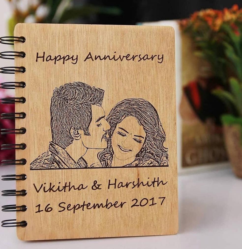 Custom Engraved Wooden Diary