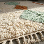 Shaggy wool Azilal rug close-up authentic Moroccan Berber craftsmanship