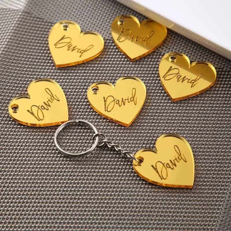 Acrylic Heart Name Keychain