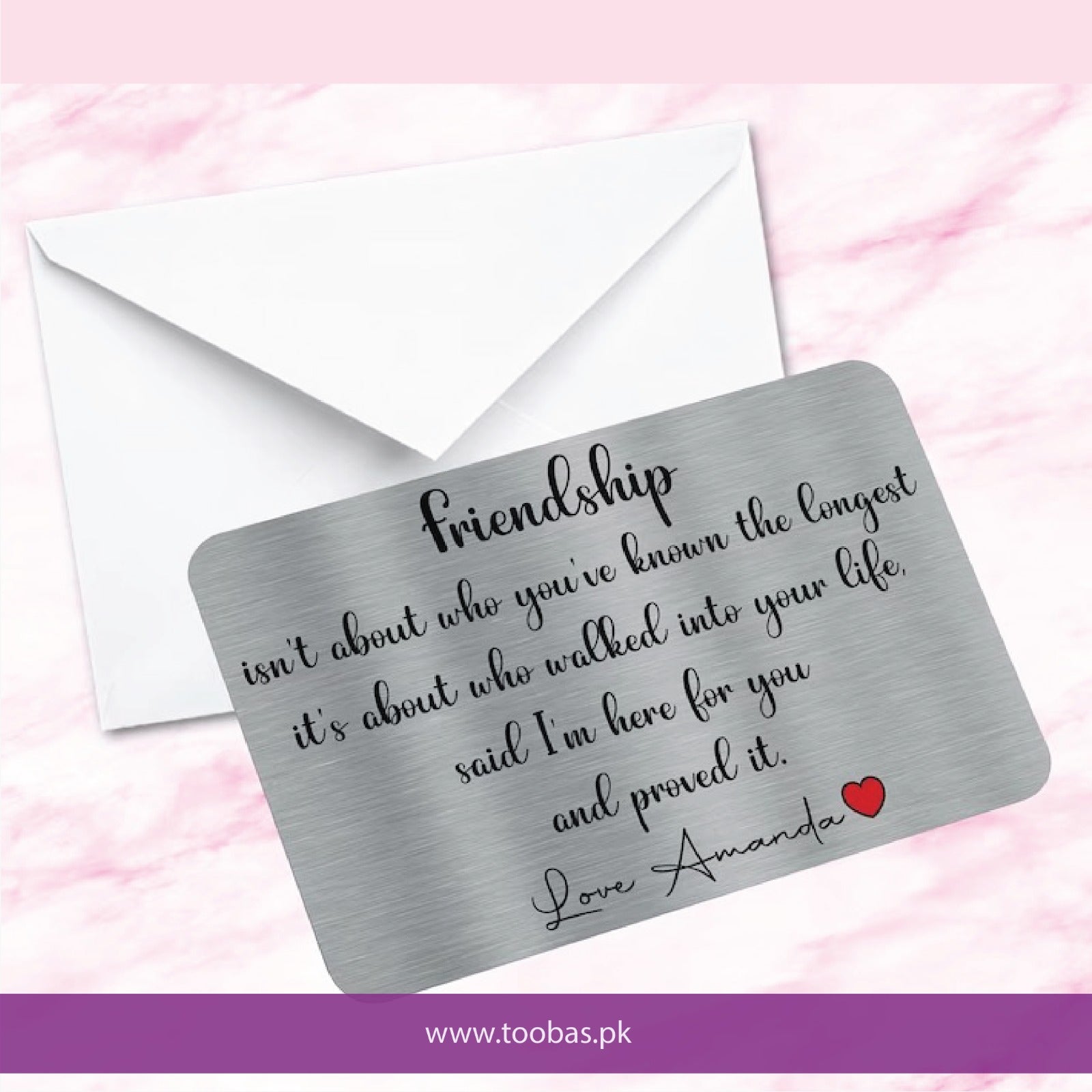 Personalized Metal Card For Best Friend |