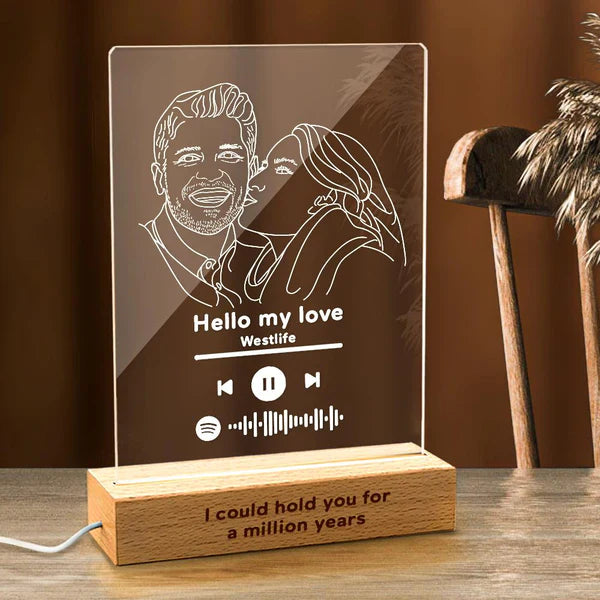 Personalised Spotify scannable lamp