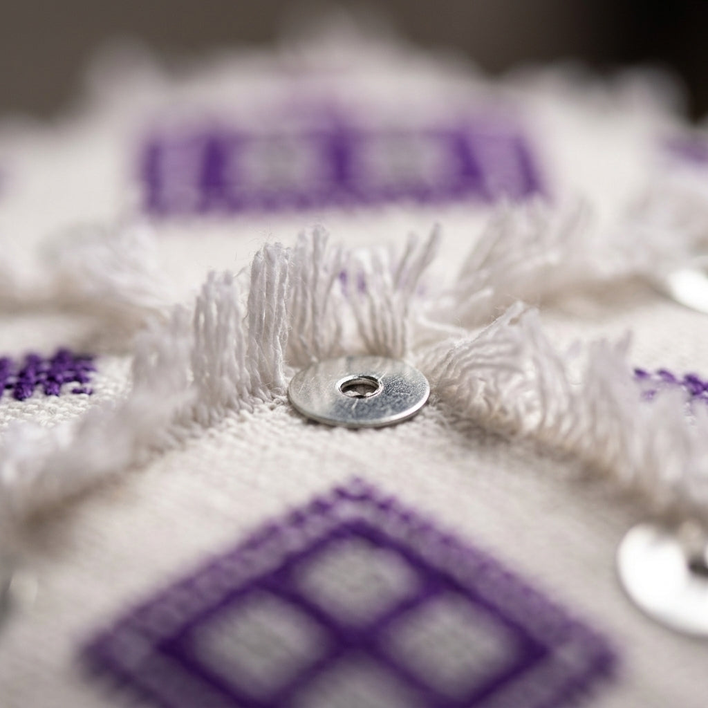 Purple Diamond Moroccan pillow cover, detail photo 2