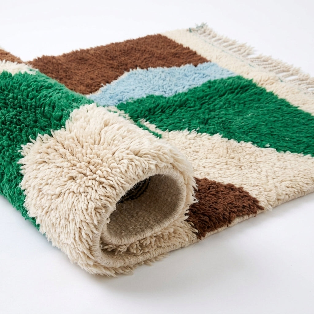 Abstract Calm Mrirt rug — full rug on white studio background