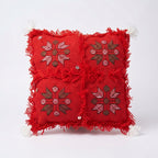 Crimson Embroidery Moroccan pillow cover, detail photo 5