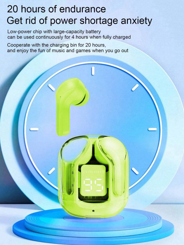 Air31 Crystal-Clear Wireless Earbuds | Sleek Transparent Design | Bluetooth