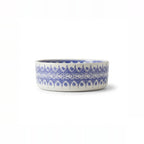 Amazigh Indigo Drum Moroccan ceramic vessel sink - indigo Berber geometric bands on white drum