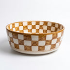 Amber Checkerboard Moroccan ceramic sink - side view