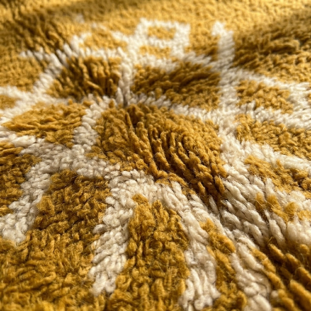Amber Medallion Mrirt rug — wool pile texture close-up