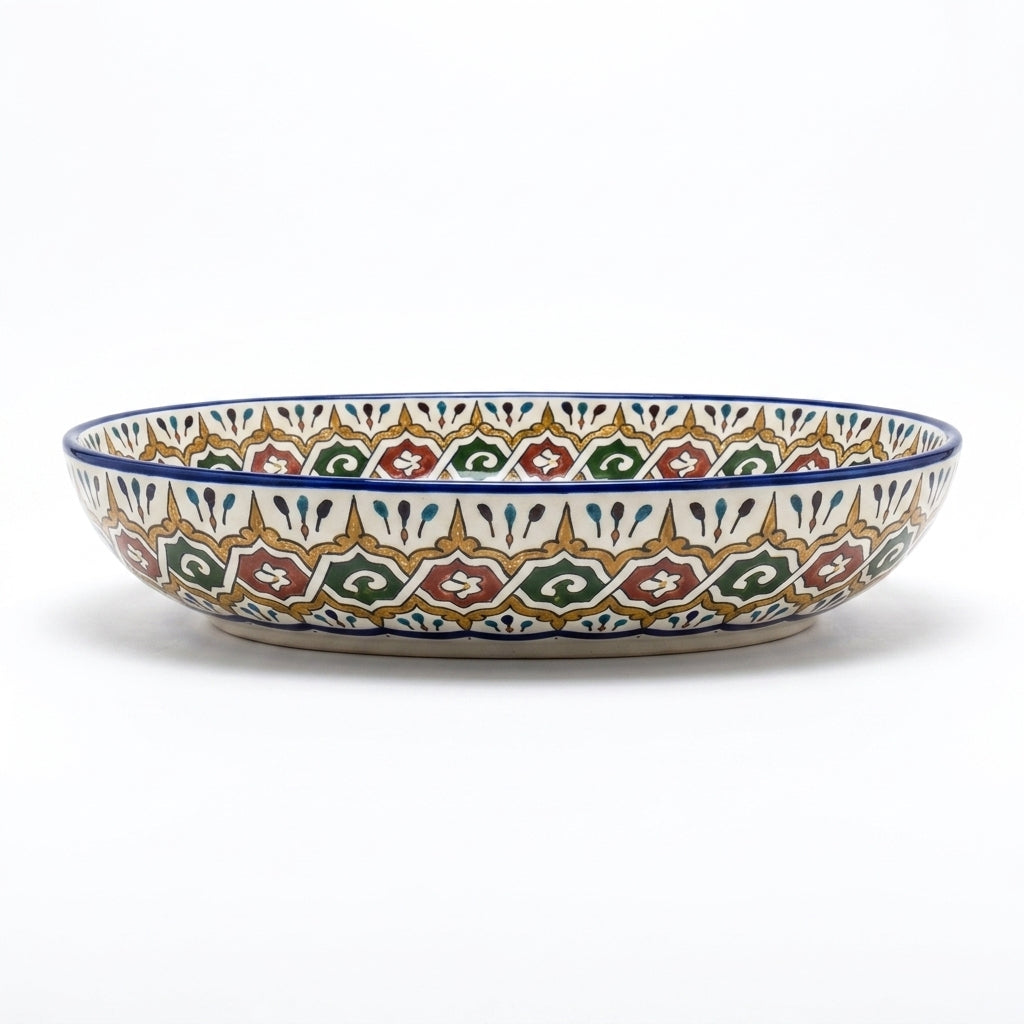 Andalusian Jewel Moroccan ceramic sink - white basin with fine jeweled border