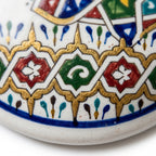 Andalusian Jewel Moroccan ceramic sink - close-up of geometric jewel-tone detail