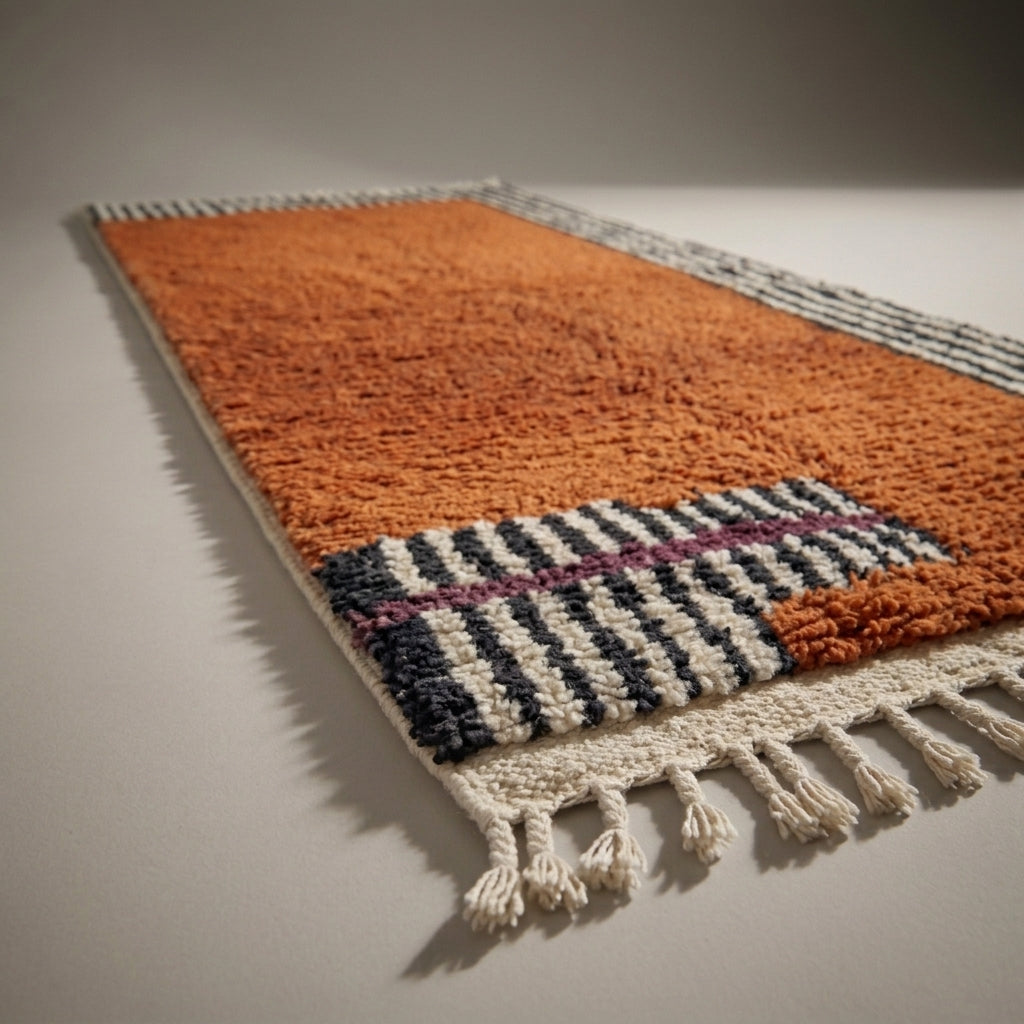 Atlas Corridor Moroccan Runner Rug - handwoven Berber wool detail