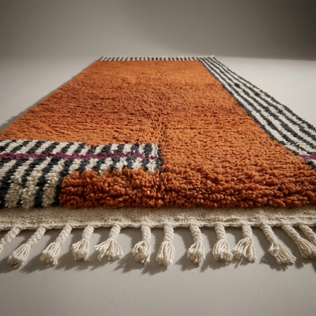 Atlas Corridor Moroccan Runner Rug - handwoven Berber wool detail