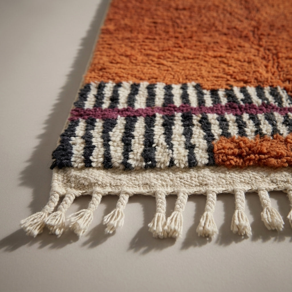 Atlas Corridor Moroccan Runner Rug - handwoven Berber wool detail