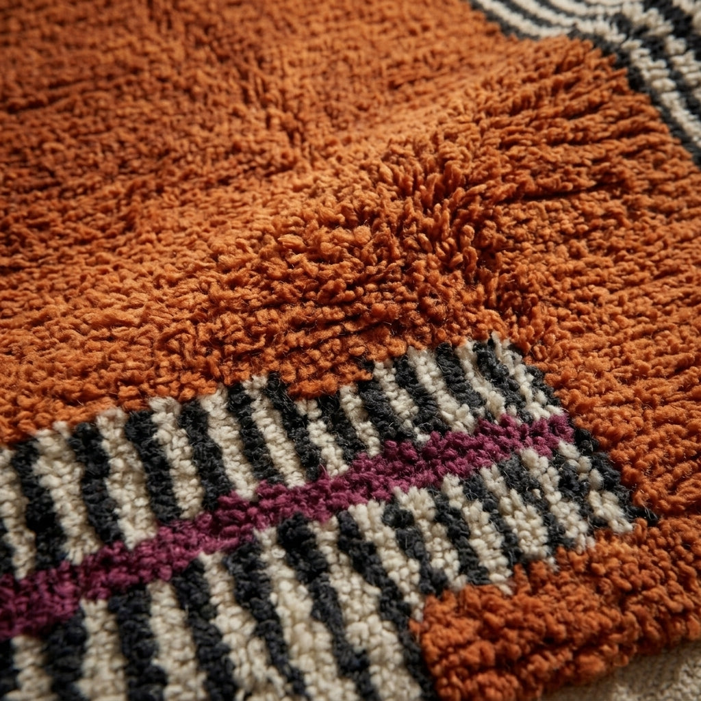 Atlas Corridor Moroccan Runner Rug - handwoven Berber wool detail