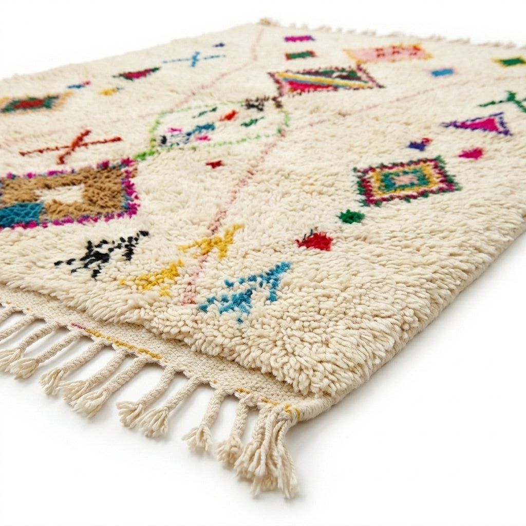 Atlas Diamond Azilal rug — full rug on white studio background