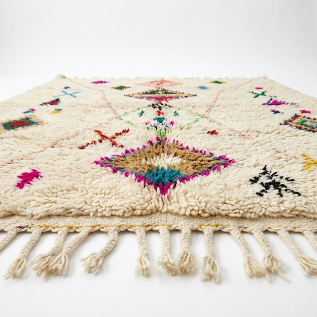 Atlas Diamond Azilal rug — full rug on white studio background