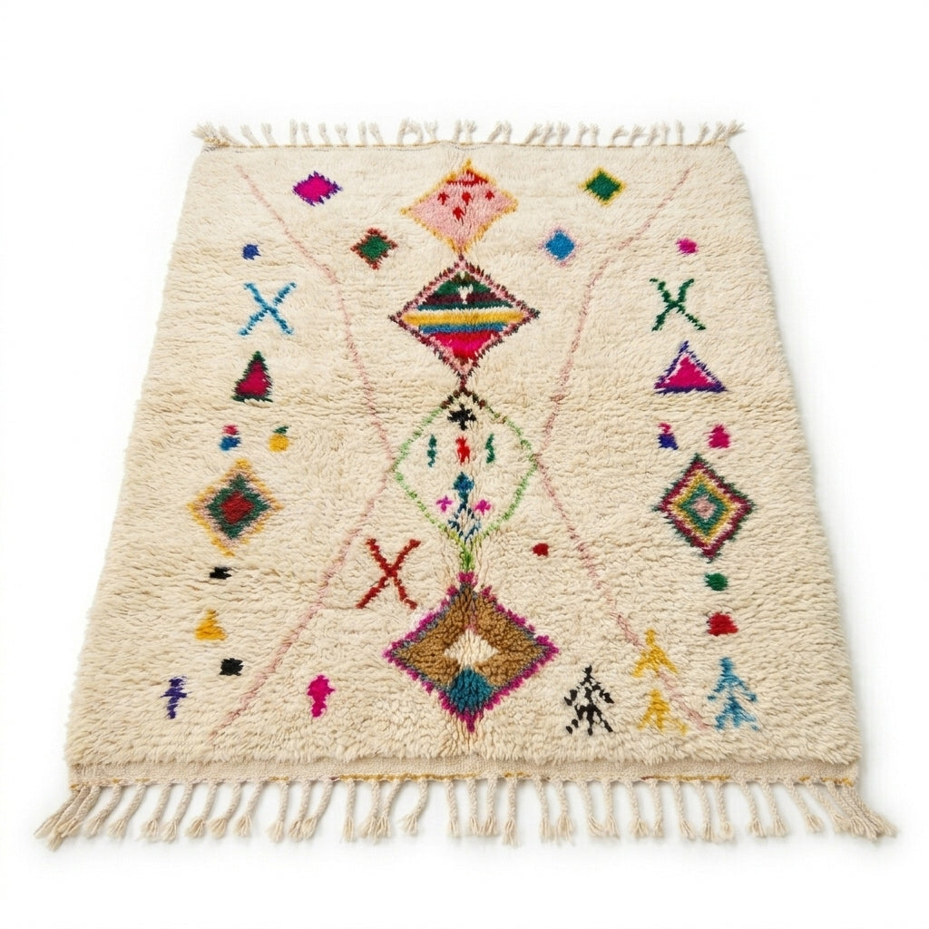 Atlas Diamond Azilal rug — full rug on white studio background